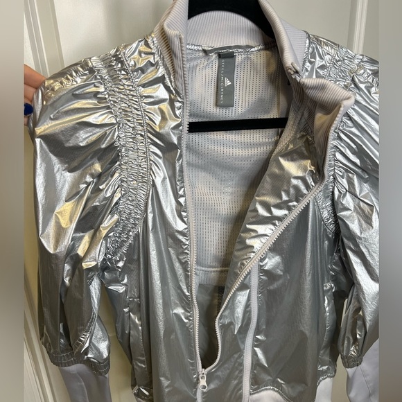 Stella McCartney x Adidas Metallic Zip front running bomber jacket - Picture 6 of 15